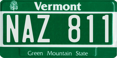 VT license plate NAZ811