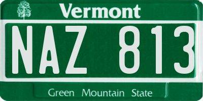 VT license plate NAZ813