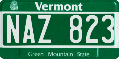 VT license plate NAZ823