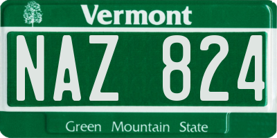 VT license plate NAZ824
