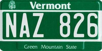 VT license plate NAZ826