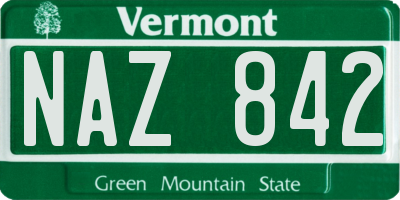 VT license plate NAZ842