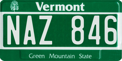 VT license plate NAZ846