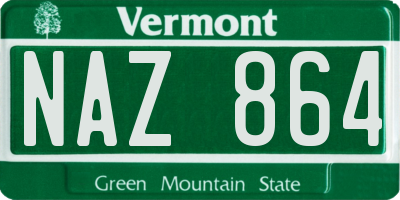 VT license plate NAZ864