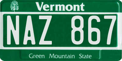 VT license plate NAZ867