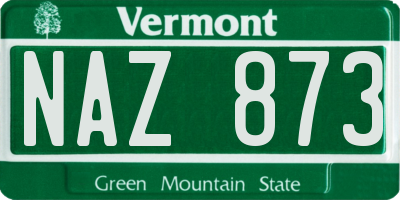 VT license plate NAZ873