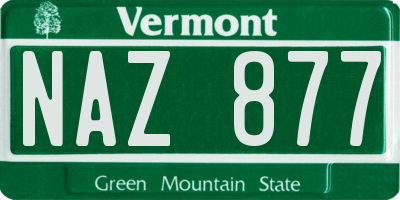 VT license plate NAZ877