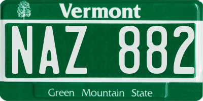 VT license plate NAZ882