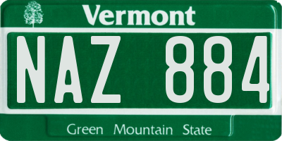 VT license plate NAZ884