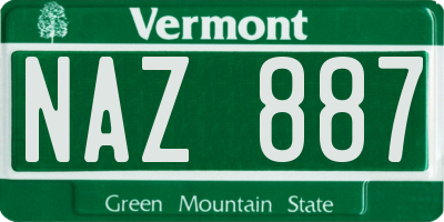 VT license plate NAZ887