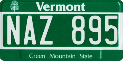 VT license plate NAZ895