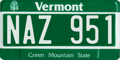 VT license plate NAZ951