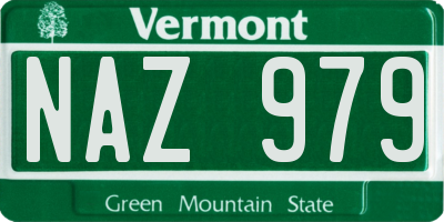 VT license plate NAZ979