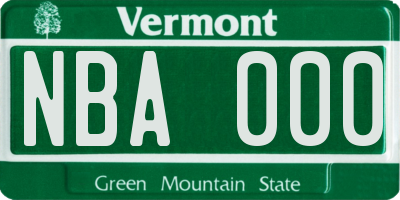 VT license plate NBA000