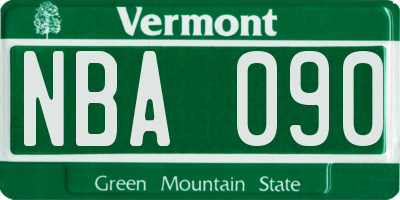 VT license plate NBA090