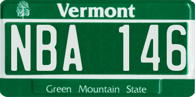 VT license plate NBA146