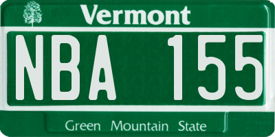 VT license plate NBA155