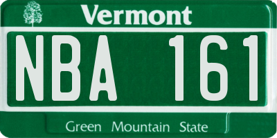 VT license plate NBA161
