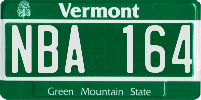VT license plate NBA164