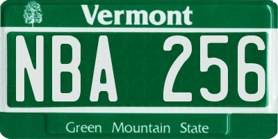 VT license plate NBA256