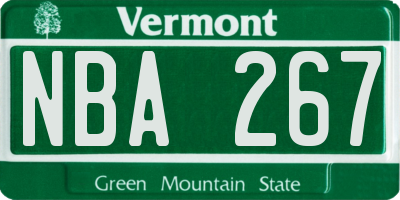 VT license plate NBA267