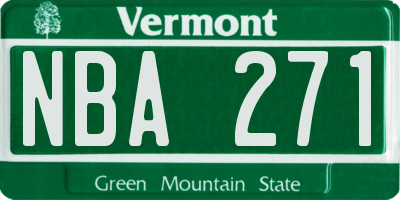VT license plate NBA271
