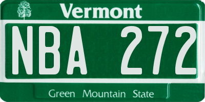 VT license plate NBA272