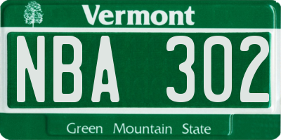 VT license plate NBA302