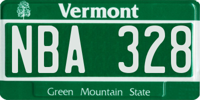 VT license plate NBA328