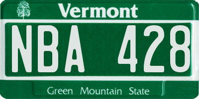 VT license plate NBA428