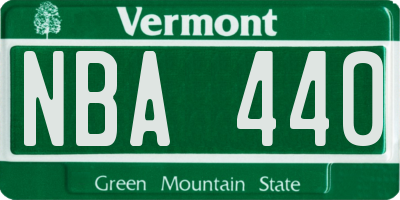 VT license plate NBA440