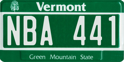 VT license plate NBA441