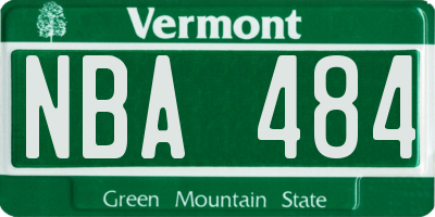 VT license plate NBA484