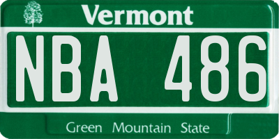 VT license plate NBA486