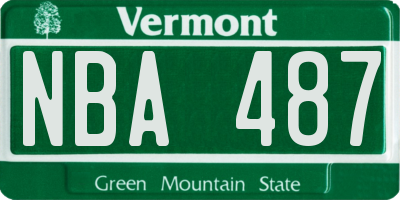 VT license plate NBA487