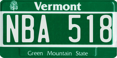 VT license plate NBA518