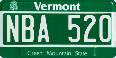 VT license plate NBA520