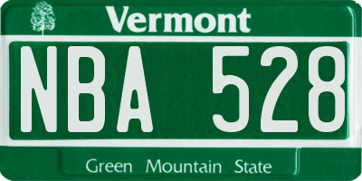 VT license plate NBA528
