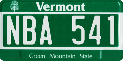 VT license plate NBA541