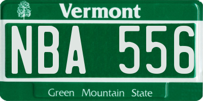 VT license plate NBA556