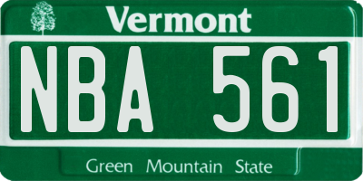 VT license plate NBA561