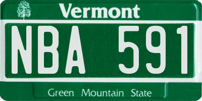 VT license plate NBA591