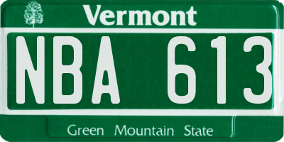 VT license plate NBA613
