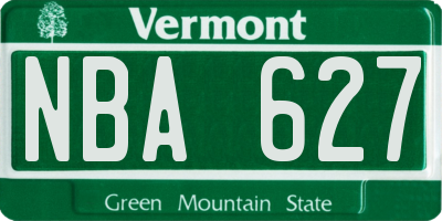 VT license plate NBA627