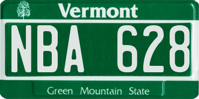 VT license plate NBA628
