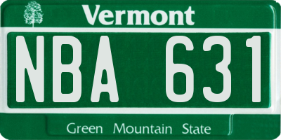 VT license plate NBA631