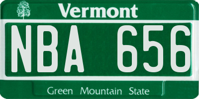 VT license plate NBA656