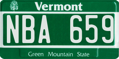 VT license plate NBA659
