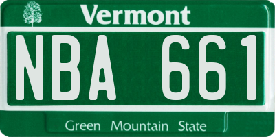 VT license plate NBA661