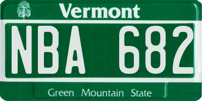 VT license plate NBA682